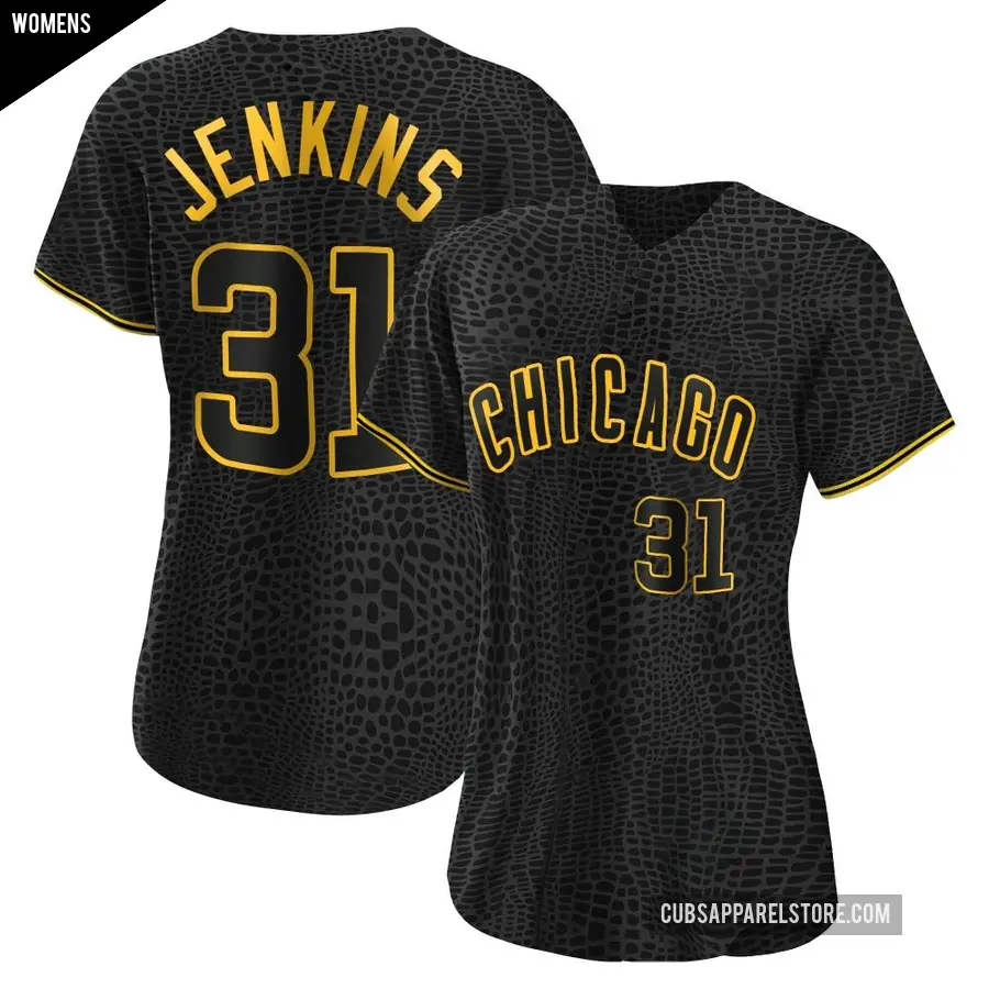 Women's Chicago Cubs ＃31 Fergie Jenkins Authentic Black Snake Skin City Jersey