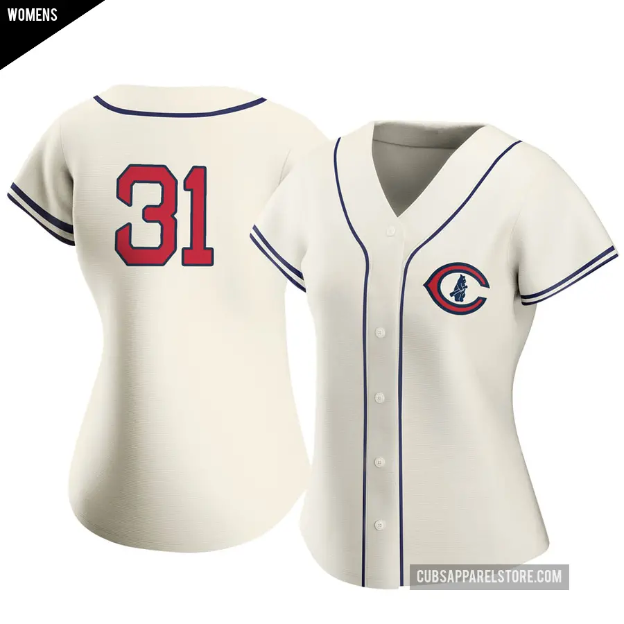 Women's Chicago Cubs ＃31 Greg Maddux Authentic Cream 2022 Field Of Dreams Jersey