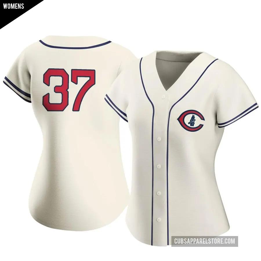 Women's Chicago Cubs ＃37 Michael Hermosillo Authentic Cream 2022 Field Of Dreams Jersey