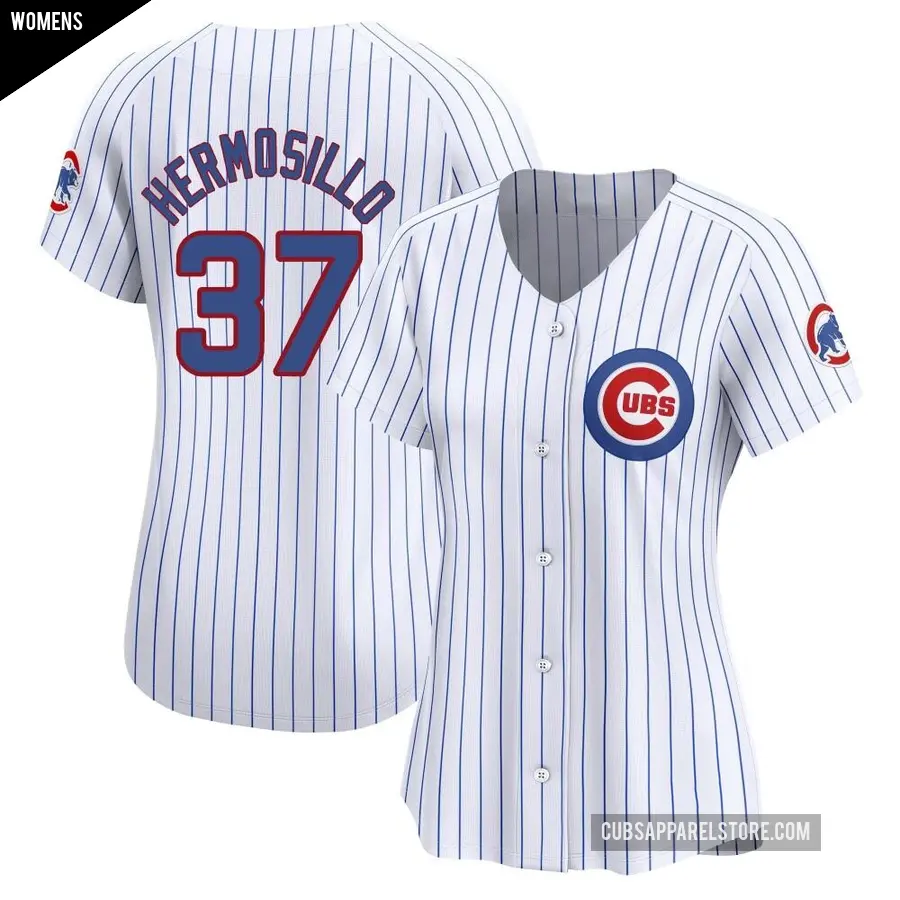 Women's Chicago Cubs ＃37 Michael Hermosillo Limited White Home Jersey