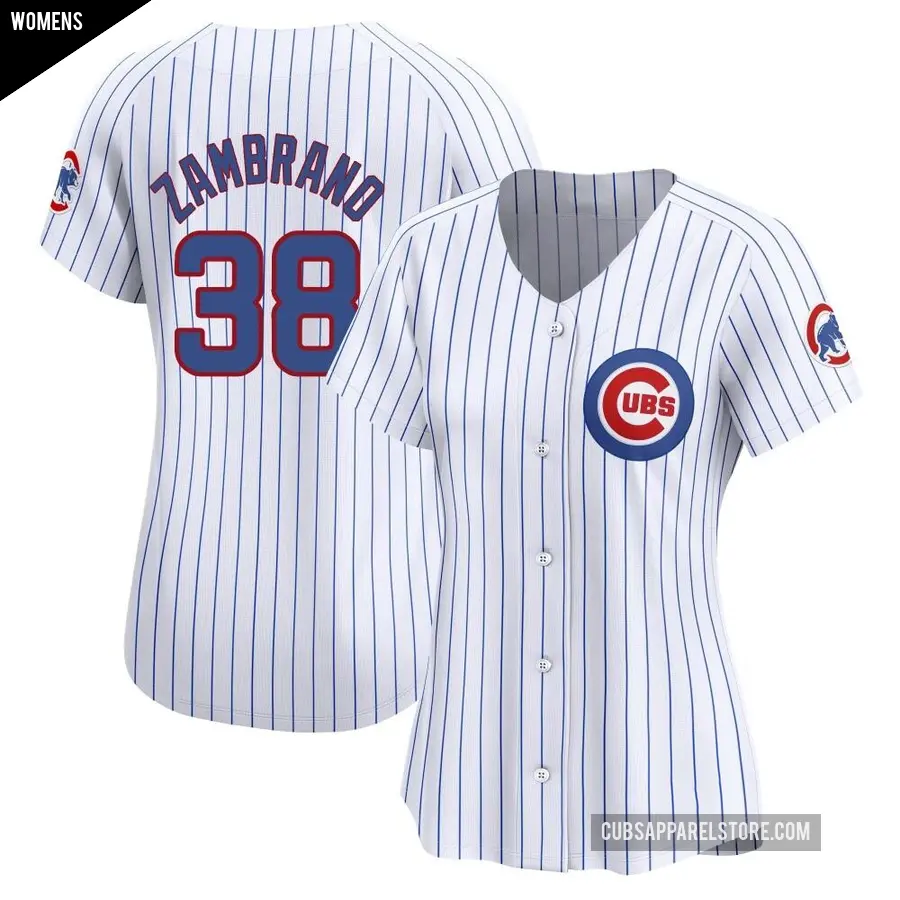 Women's Chicago Cubs ＃38 Carlos Zambrano Limited White Home Jersey