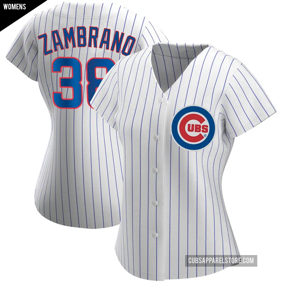 Women's Chicago Cubs ＃38 Carlos Zambrano Replica White Home Jersey