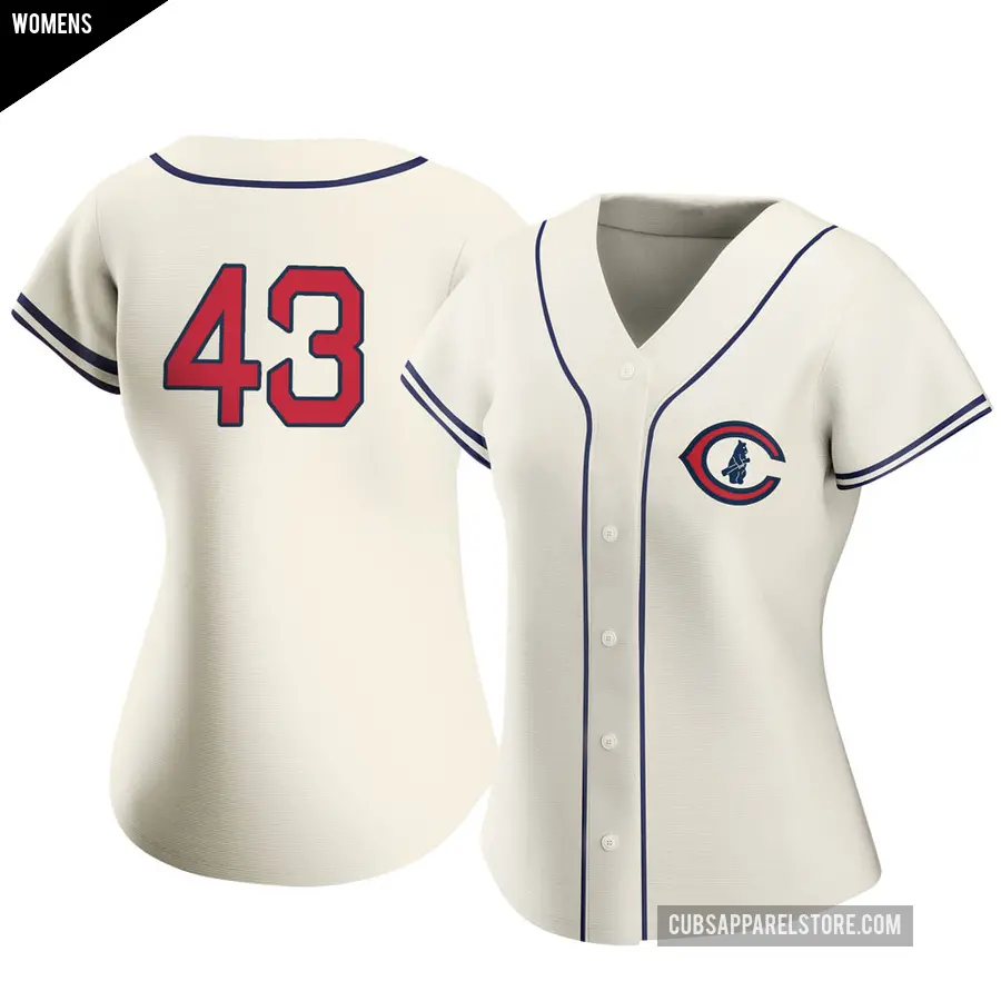 Women's Chicago Cubs ＃43 Dennis Eckersley Authentic Cream 2022 Field Of Dreams Jersey