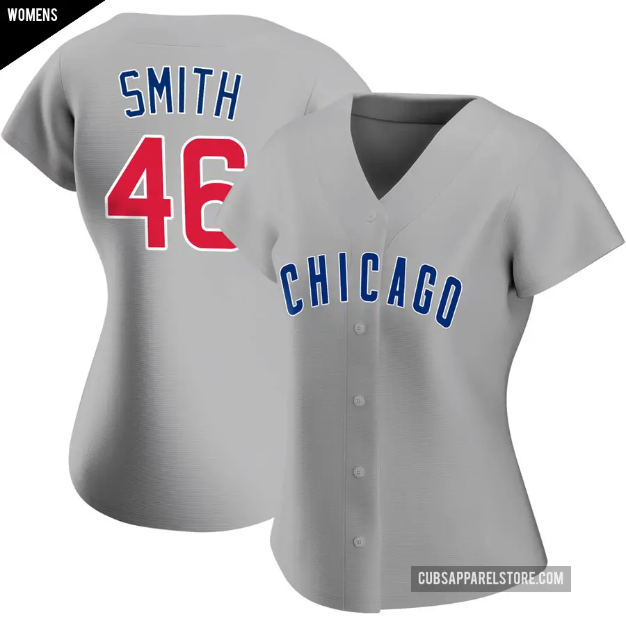 Women's Chicago Cubs ＃46 Lee Smith Authentic Gray Road Jersey