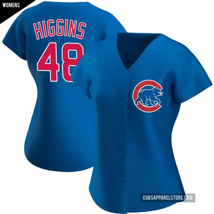 Women's Chicago Cubs ＃48 P.J. Higgins Authentic Royal Alternate Jersey