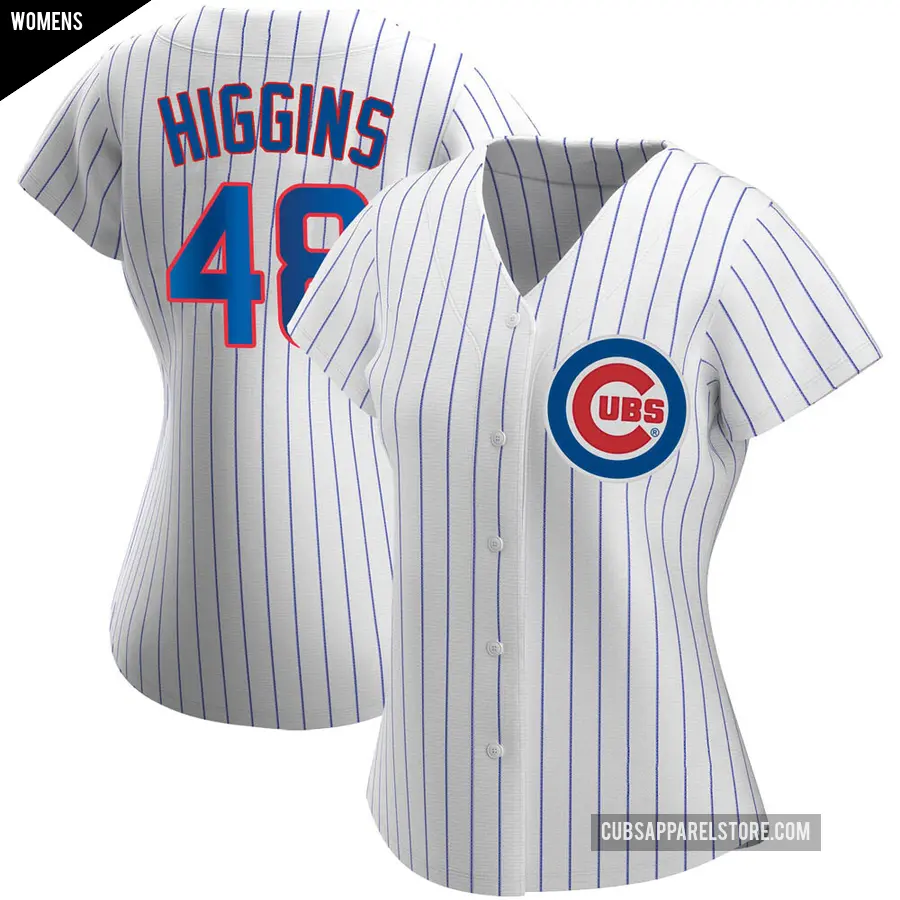 Women's Chicago Cubs ＃48 P.J. Higgins Authentic White Home Jersey