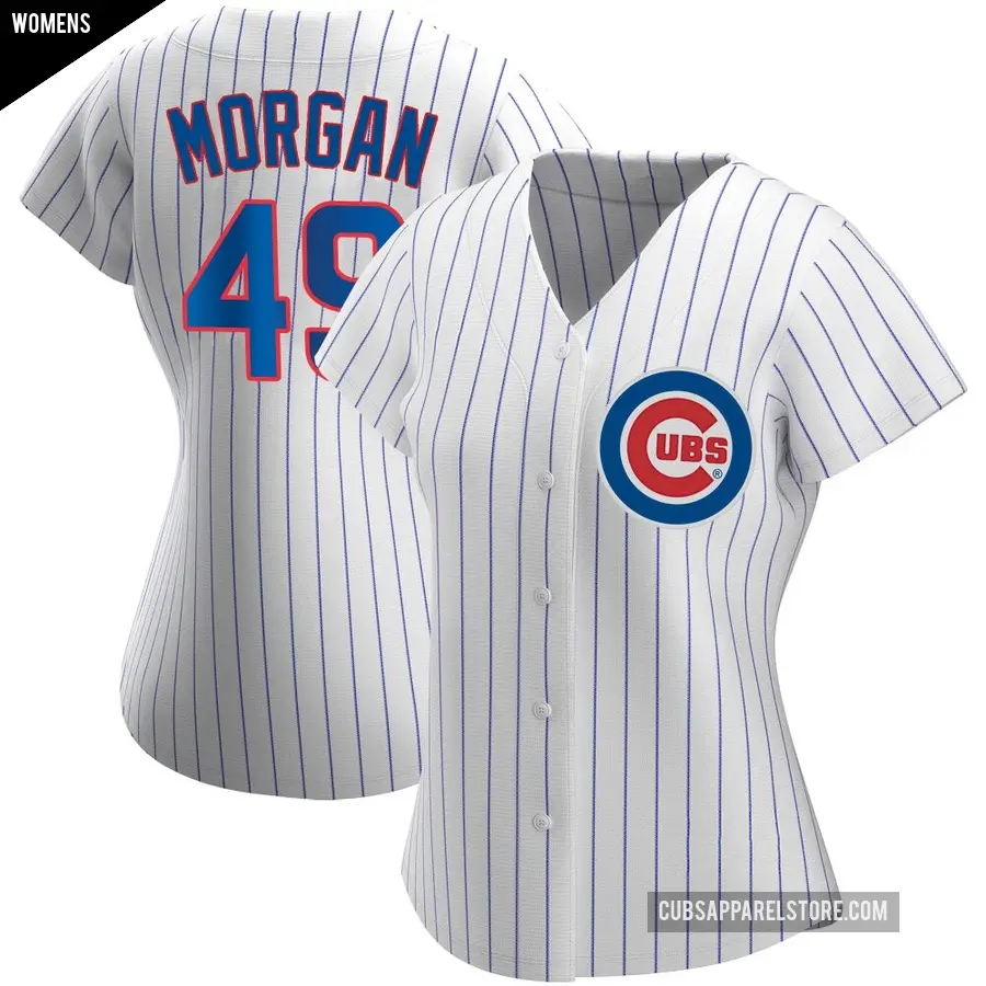 Women's Chicago Cubs ＃49 Eli Morgan Authentic White Home Jersey