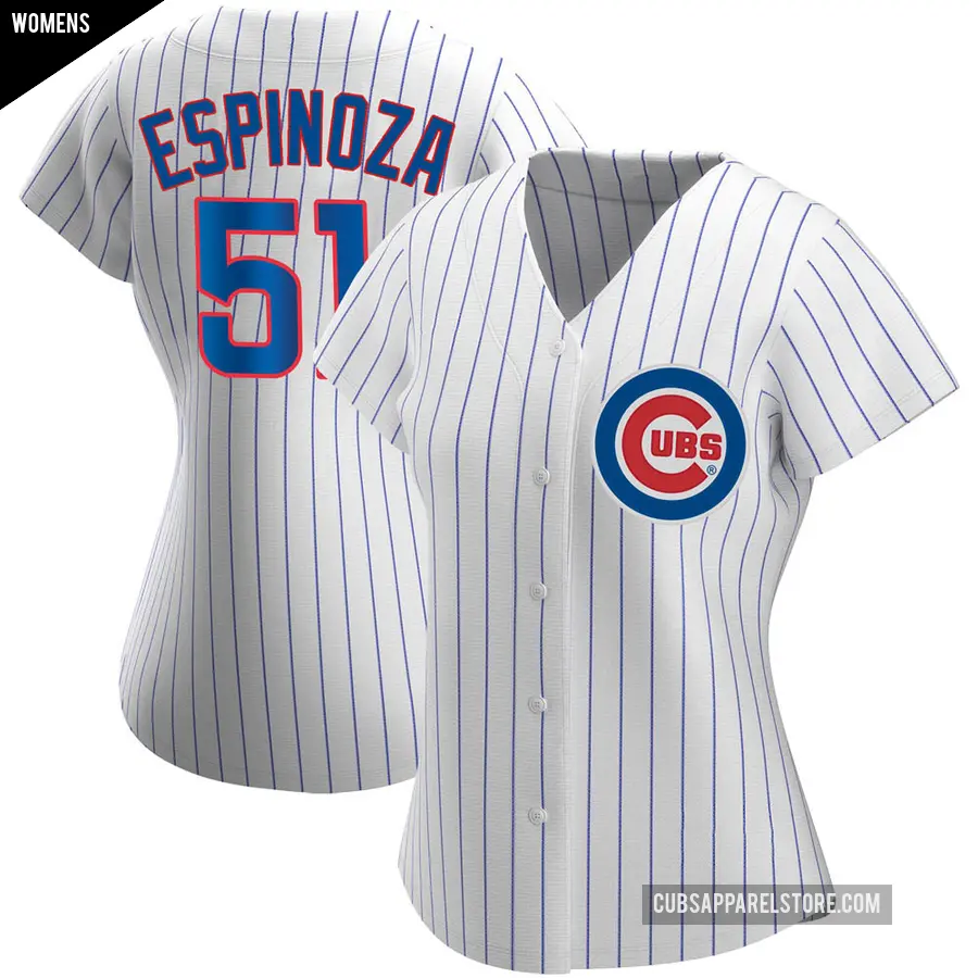 Women's Chicago Cubs ＃51 Anderson Espinoza Authentic White Home Jersey