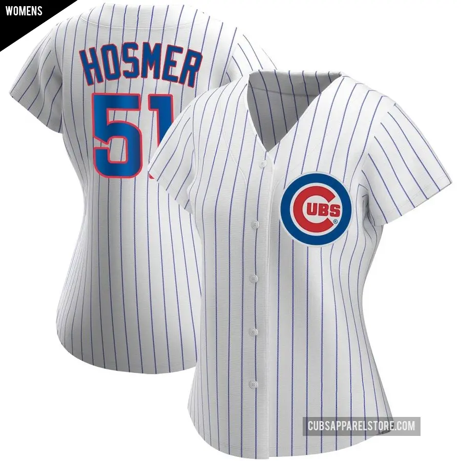 Women's Chicago Cubs ＃51 Eric Hosmer Authentic White Home Jersey