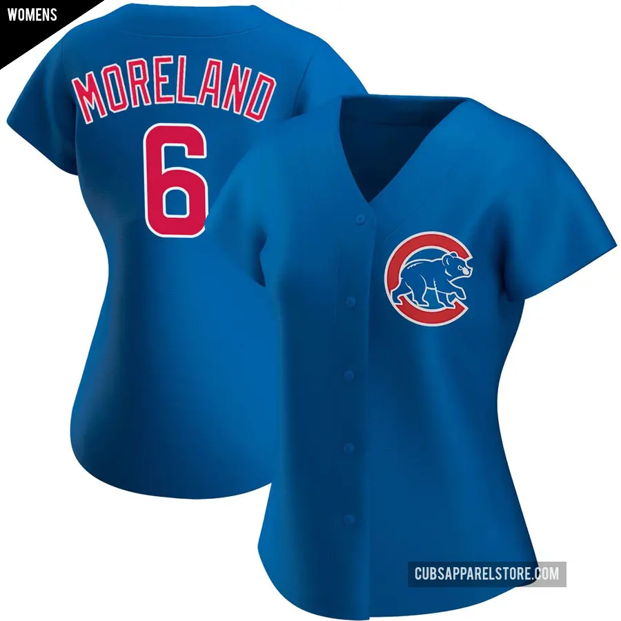 Women's Chicago Cubs ＃6 Keith Moreland Authentic Royal Alternate Jersey