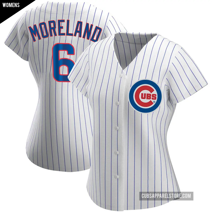 Women's Chicago Cubs ＃6 Keith Moreland Authentic White Home Jersey