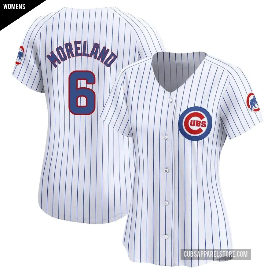 Women's Chicago Cubs ＃6 Keith Moreland Limited White Home Jersey