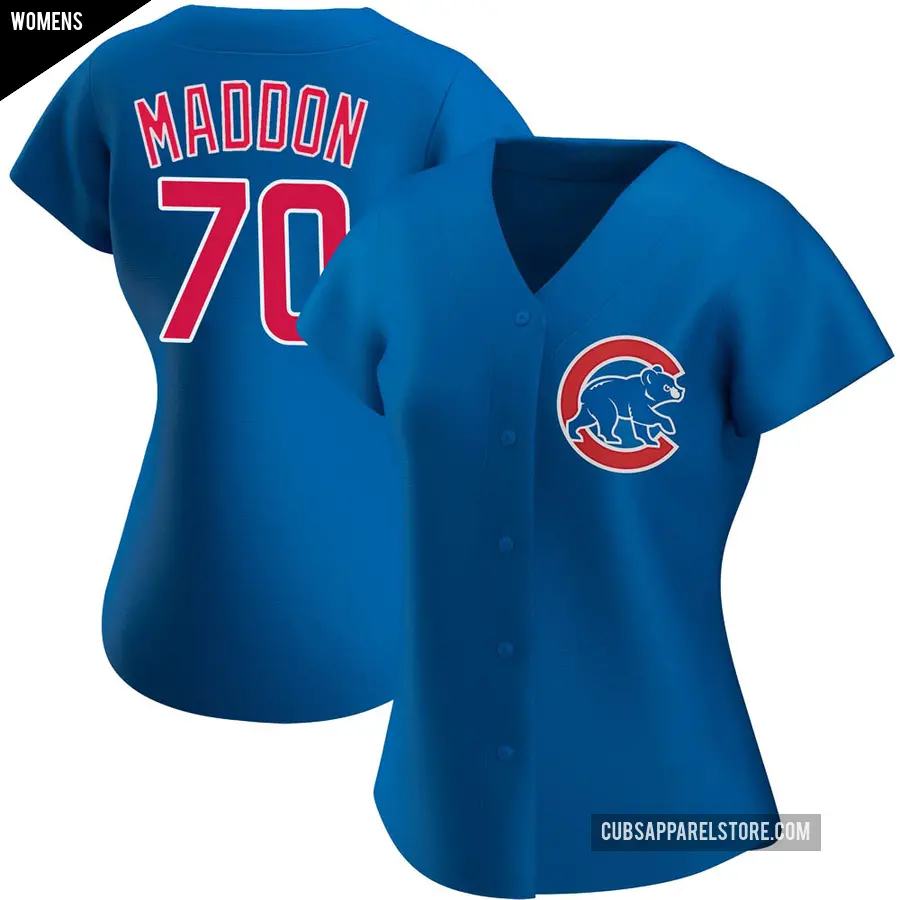 Women's Chicago Cubs ＃70 Joe Maddon Authentic Royal Alternate Jersey