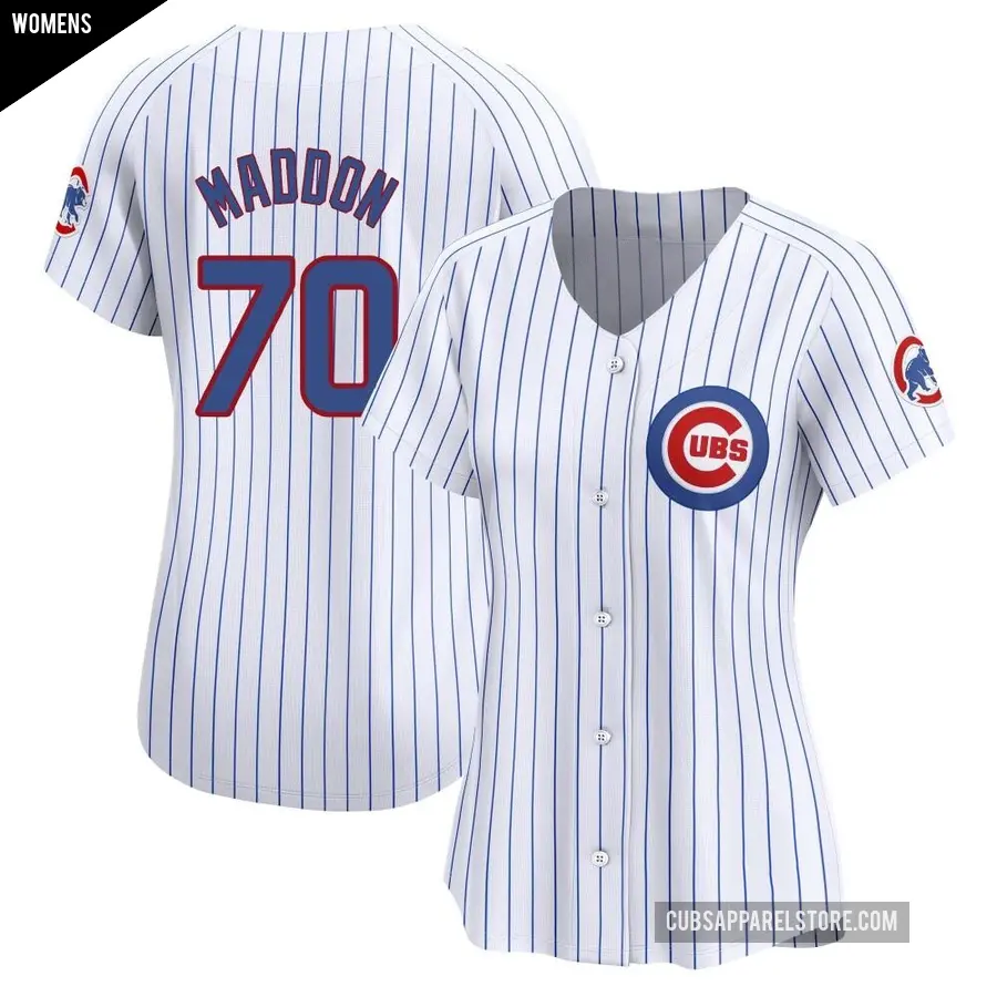 Women's Chicago Cubs ＃70 Joe Maddon Limited White Home Jersey