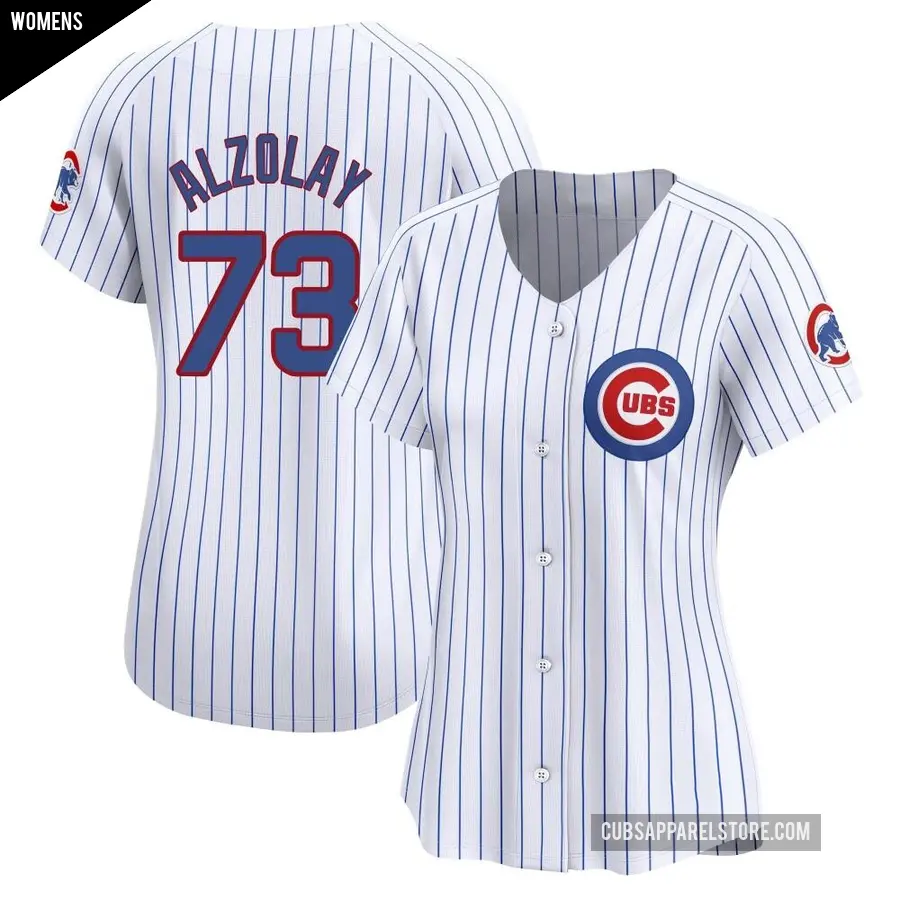 Women's Chicago Cubs ＃73 Adbert Alzolay Limited White Home Jersey