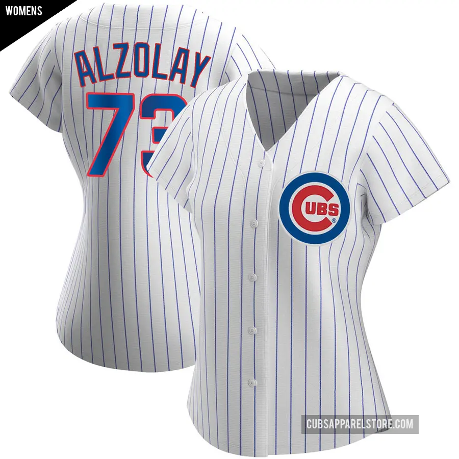 Women's Chicago Cubs ＃73 Adbert Alzolay Replica White Home Jersey