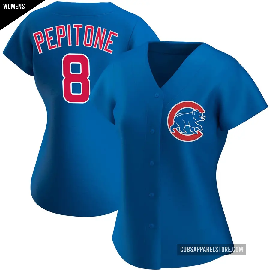 Women's Chicago Cubs ＃8 Joe Pepitone Authentic Royal Alternate Jersey