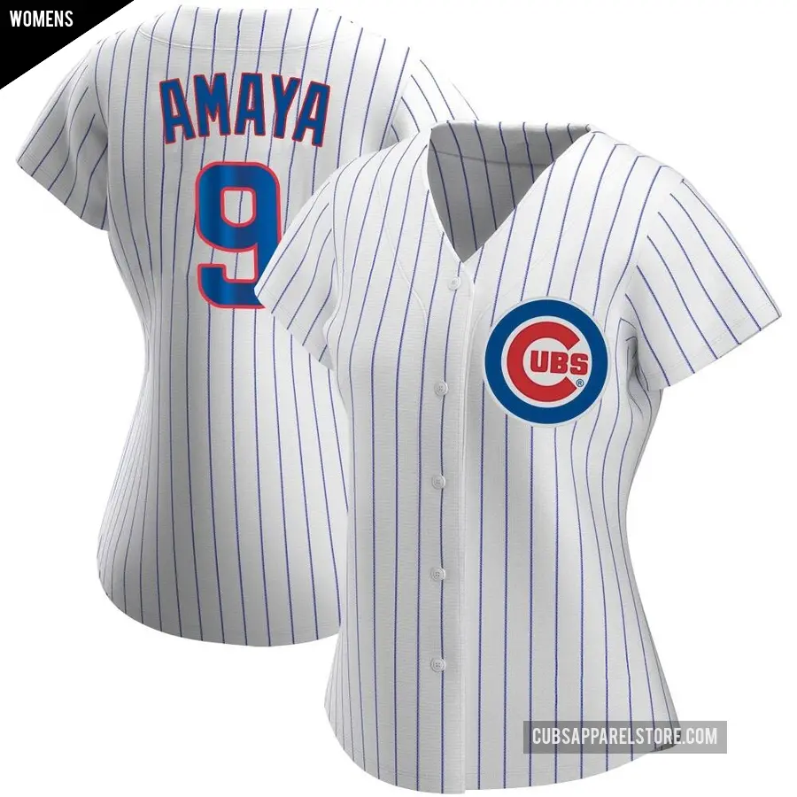 Women's Chicago Cubs ＃9 Miguel Amaya Authentic White Home Jersey