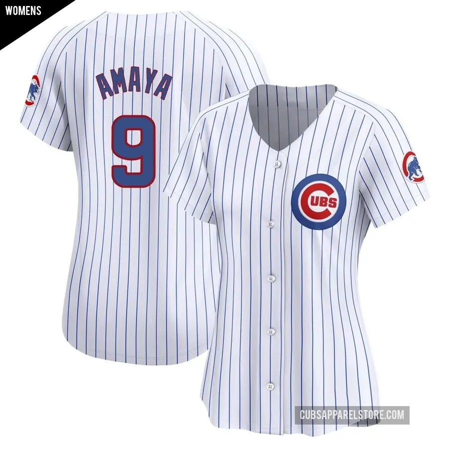 Women's Chicago Cubs ＃9 Miguel Amaya Limited White Home Jersey