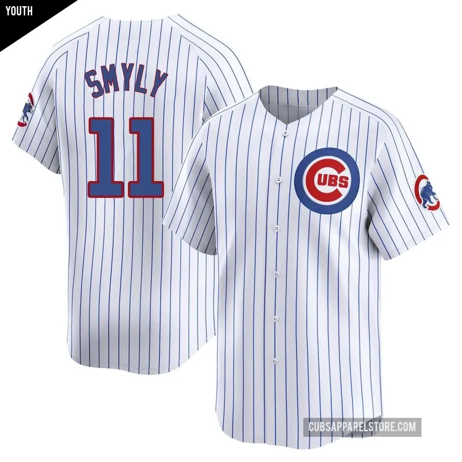 Youth Chicago Cubs ＃11 Drew Smyly Limited White Home Jersey