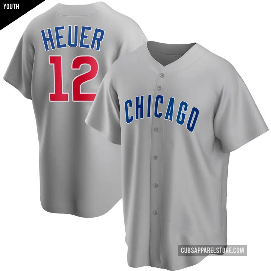 Youth Chicago Cubs ＃12 Codi Heuer Replica Gray Road Jersey