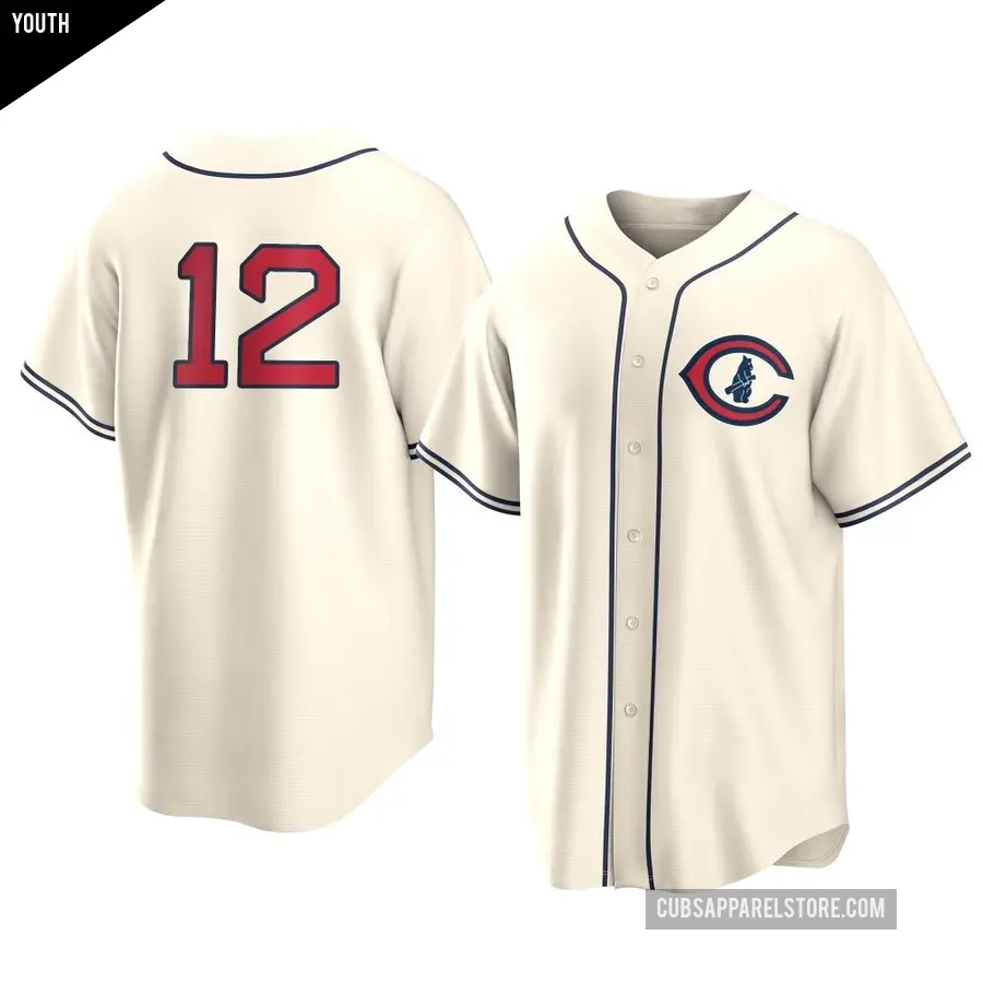 Youth Chicago Cubs ＃12 Luis Vazquez Replica Cream 2022 Field Of Dreams Jersey