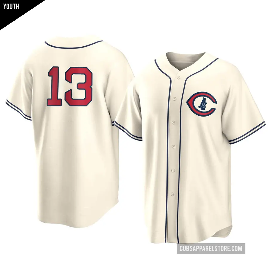 Youth Chicago Cubs ＃13 David Bote Replica Cream 2022 Field Of Dreams Jersey