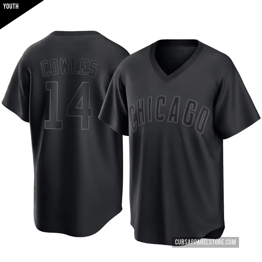 Youth Chicago Cubs ＃14 Benjamin Cowles Replica Black Pitch Fashion Jersey