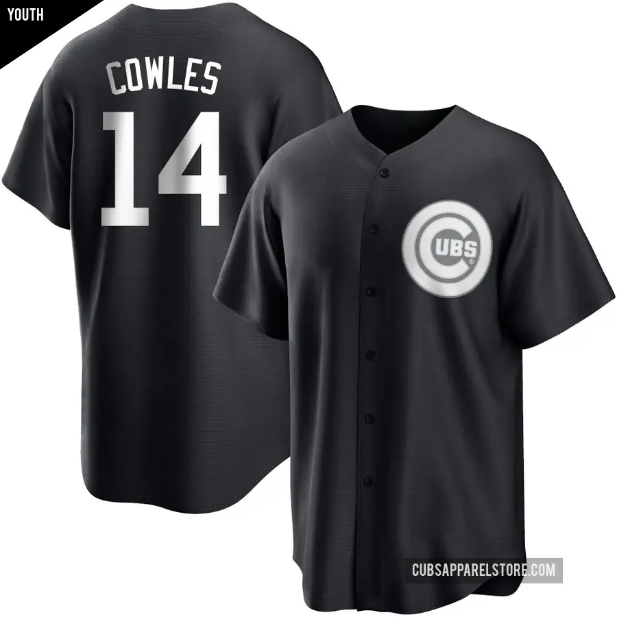 Youth Chicago Cubs ＃14 Benjamin Cowles Replica Black/White Jersey