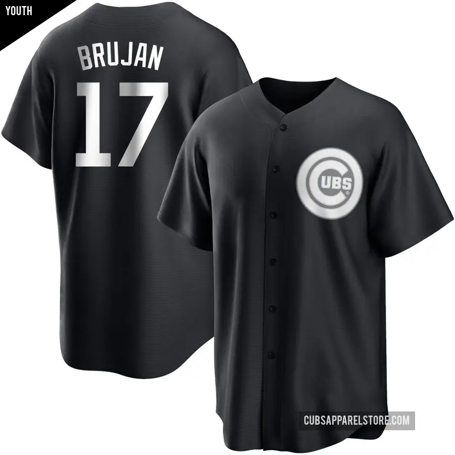 Youth Chicago Cubs ＃17 Vidal Brujan Replica Black/White Jersey