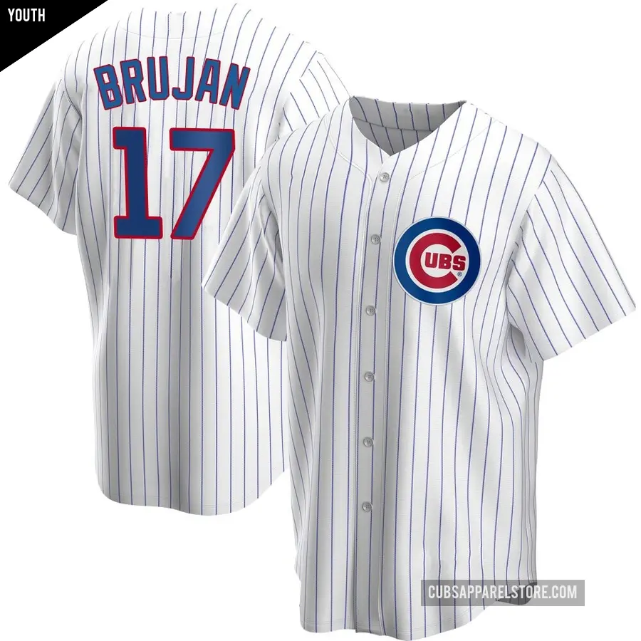 Youth Chicago Cubs ＃17 Vidal Brujan Replica White Home Jersey