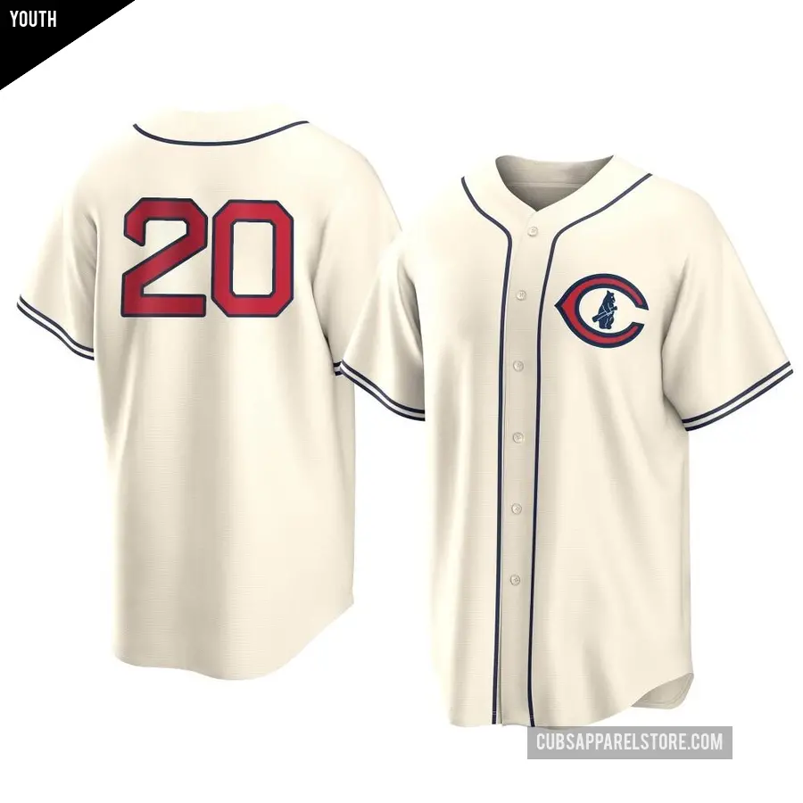 Youth Chicago Cubs ＃20 Miles Mastrobuoni Replica Cream 2022 Field Of Dreams Jersey