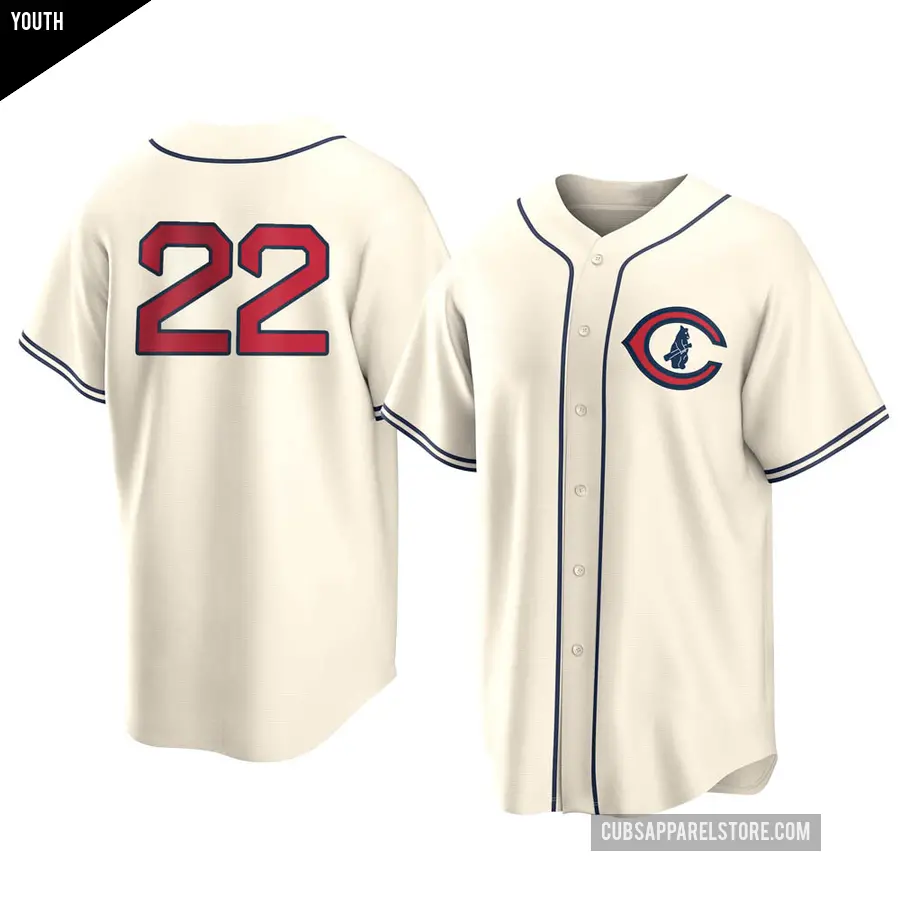 Youth Chicago Cubs ＃22 Bill Buckner Replica Cream 2022 Field Of Dreams Jersey