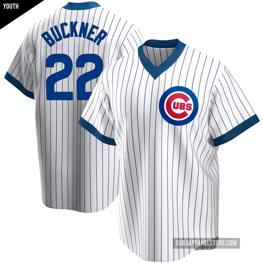 Youth Chicago Cubs ＃22 Bill Buckner Replica White Home Cooperstown Collection Jersey