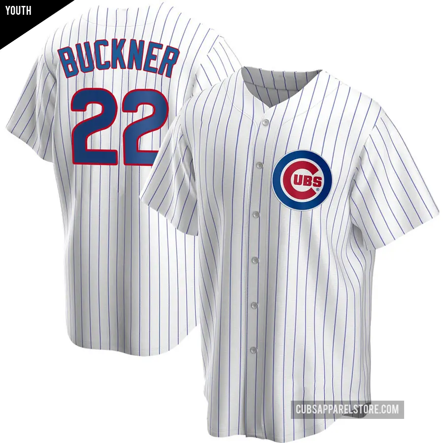 Youth Chicago Cubs ＃22 Bill Buckner Replica White Home Jersey