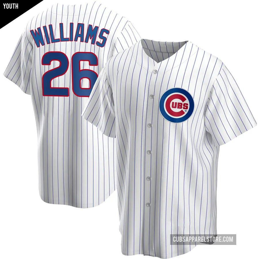 Youth Chicago Cubs ＃26 Billy Williams Replica White Home Jersey