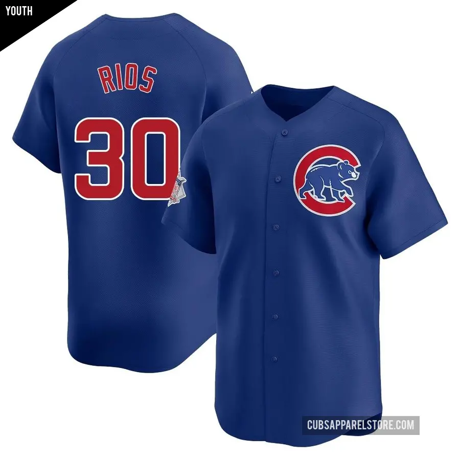 Youth Chicago Cubs ＃30 Edwin Rios Limited Royal Alternate Jersey