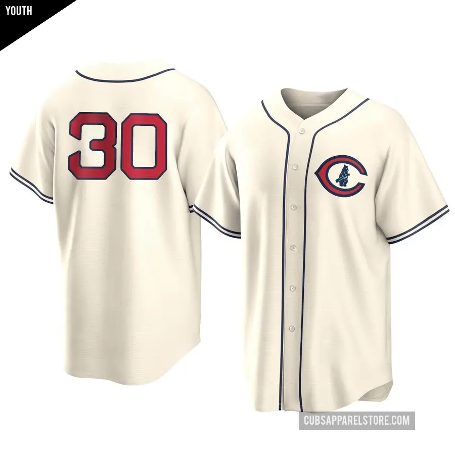 Youth Chicago Cubs ＃30 Edwin Rios Replica Cream 2022 Field Of Dreams Jersey