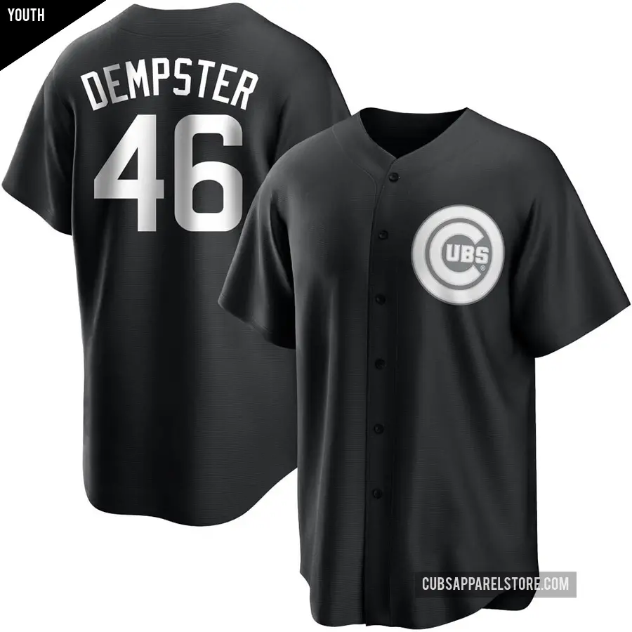 Youth Chicago Cubs ＃46 Ryan Dempster Replica Black/White Jersey