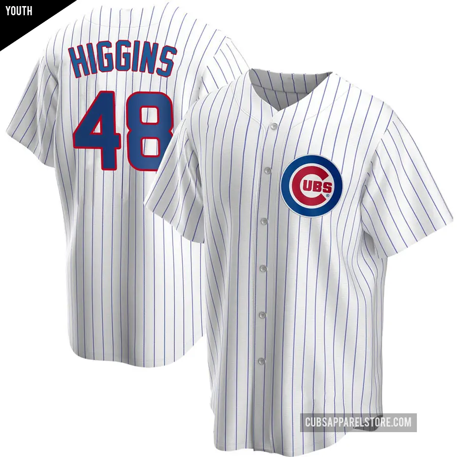 Youth Chicago Cubs ＃48 P.J. Higgins Replica White Home Jersey