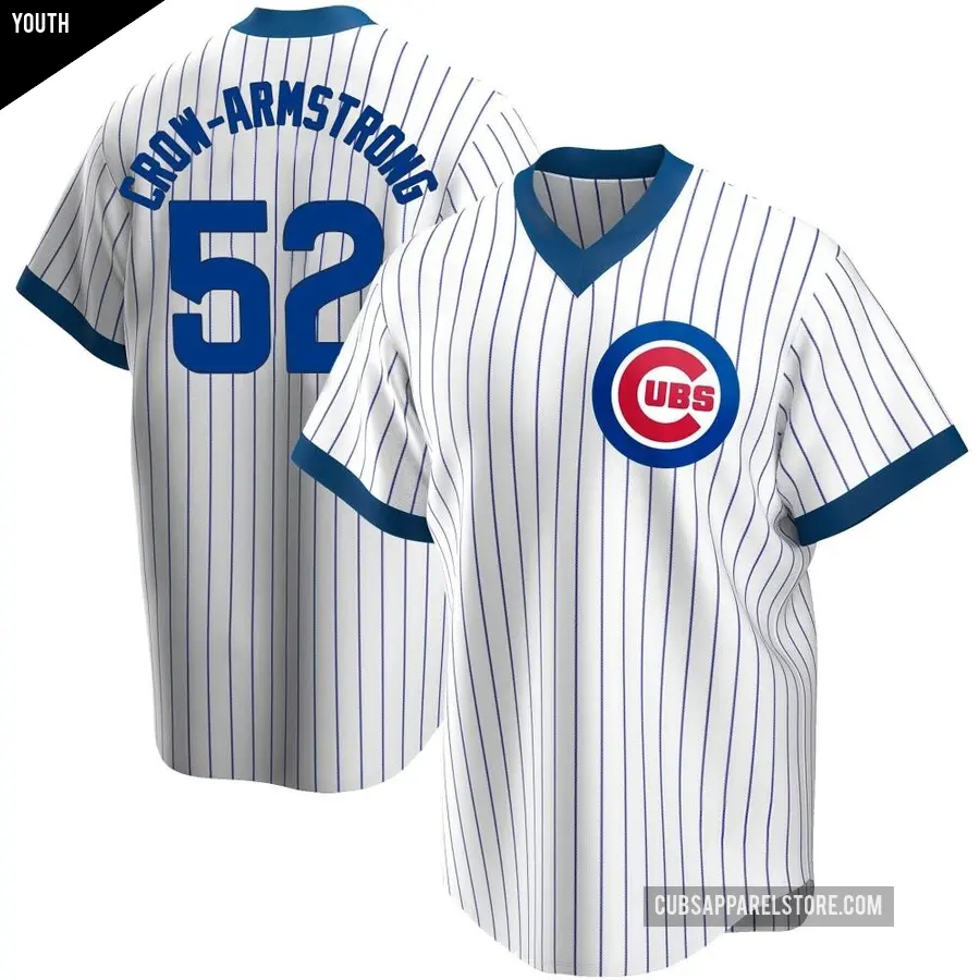 Youth Chicago Cubs ＃52 Pete Crow-Armstrong Replica White Home Cooperstown Collection Jersey