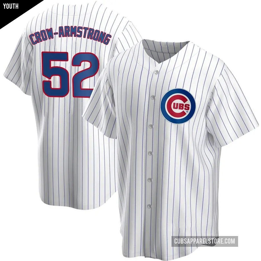 Youth Chicago Cubs ＃52 Pete Crow-Armstrong Replica White Home Jersey