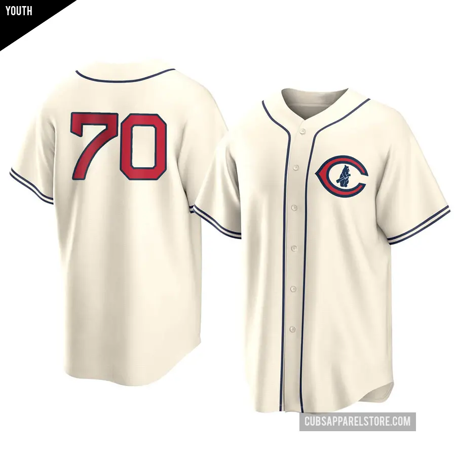 Youth Chicago Cubs ＃70 Joe Maddon Replica Cream 2022 Field Of Dreams Jersey